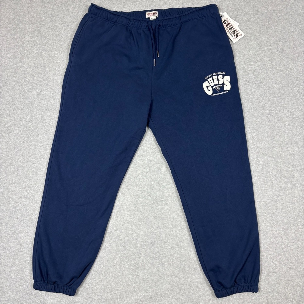 GUESS Originals Sweatpants Men's XL NWT Navy Logo Joggers Streetwear